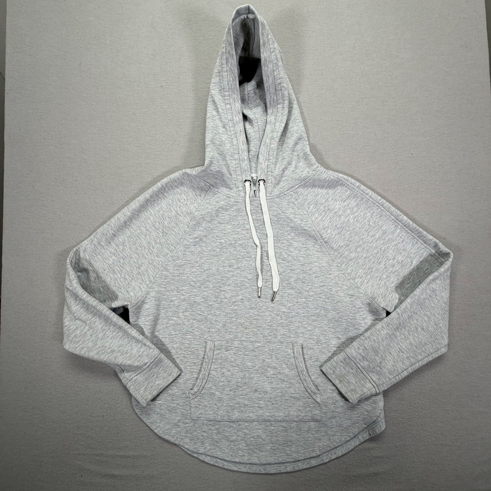 Victoria Sport Hoodie Women XS Good Gray Raglan Sleeve Curved Hem Pullover